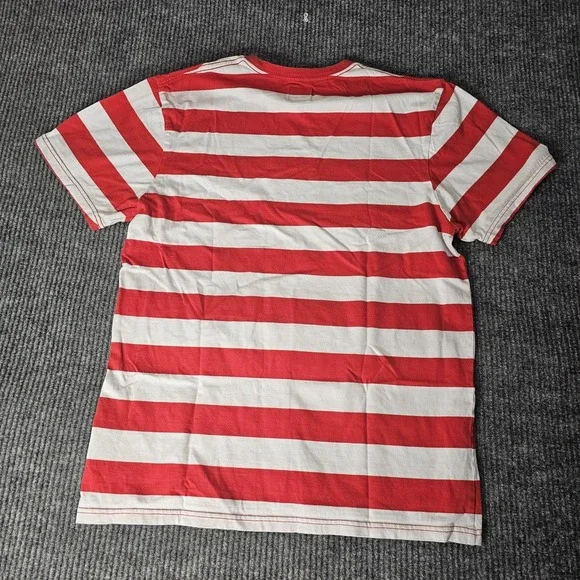 Vans Shirt Mens Large Red White Striped Graphic Skateboard Tee - Picture 10 of 10